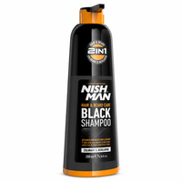 Nishman Hair &amp; Beard Black -Shampoo – Farbpflegeshampoo für Haare und Bart, schwarz, 200 ml
