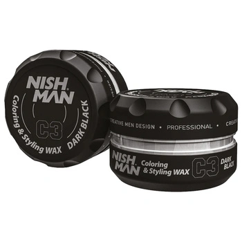 Nishman Coloring Styling Wax C3 Dark Black Färbende Pomade 100 ml