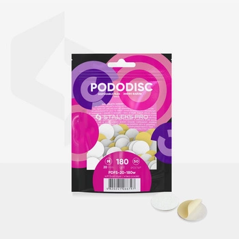 Staleks PODODISC M EXPERT 180 50 St. Weiße Feilen auf weicher Unterlage