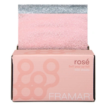 Framar Rose All Day Geriffelte Friseurfolie in Bögen, 500 Stück