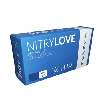 HJR Türkisfarbene Nitrilhandschuhe Blau M 100 Stück. 