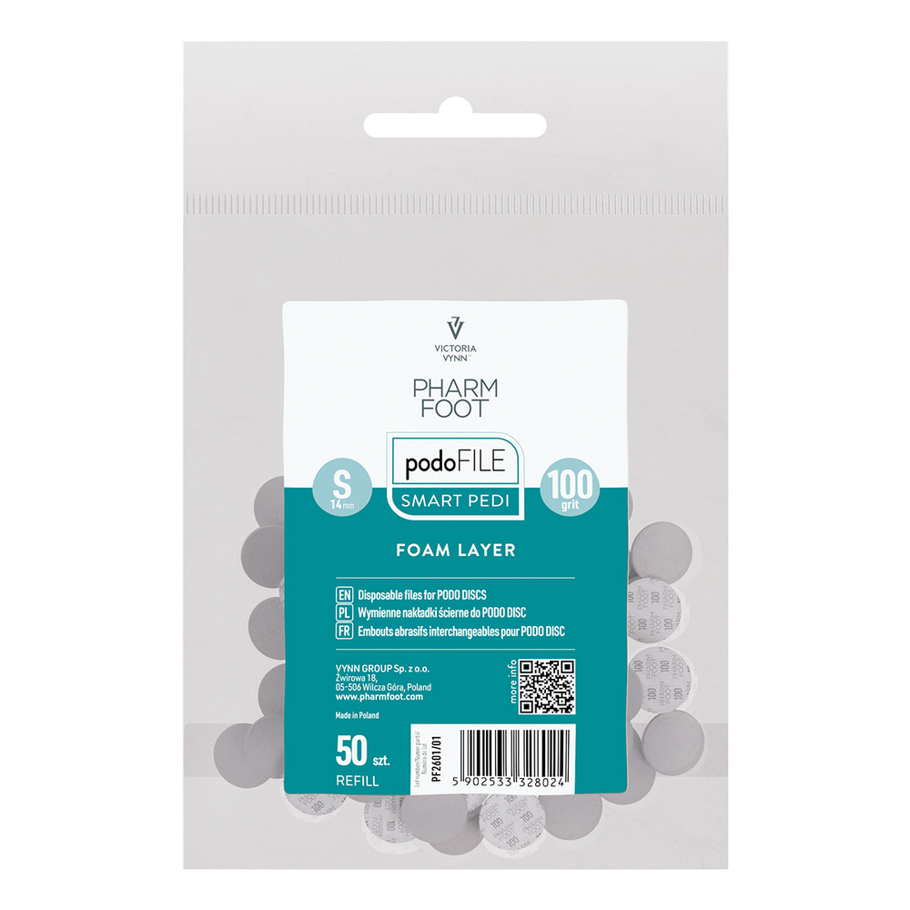 Pharm Foot Podo File Foam Layer 100 S Ersatz-Schleifpads für Podo Disc 50 Stück. - Nachfüllbeutel