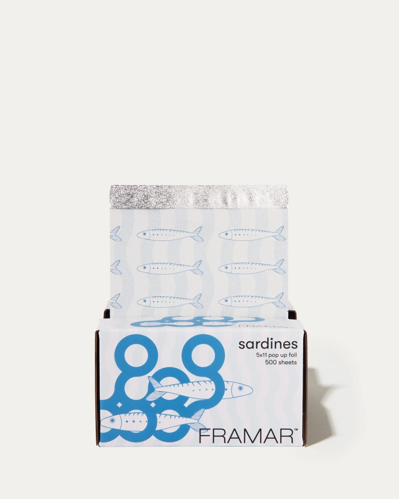 Framar Blue Sardines Geriffelte Friseurfolie in Bögen, 500 Stück