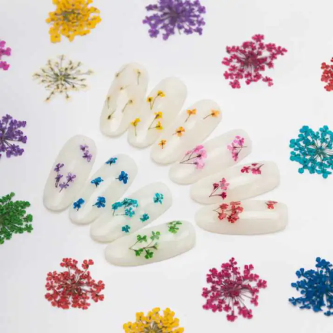 Nailart Trockenblumen - violett