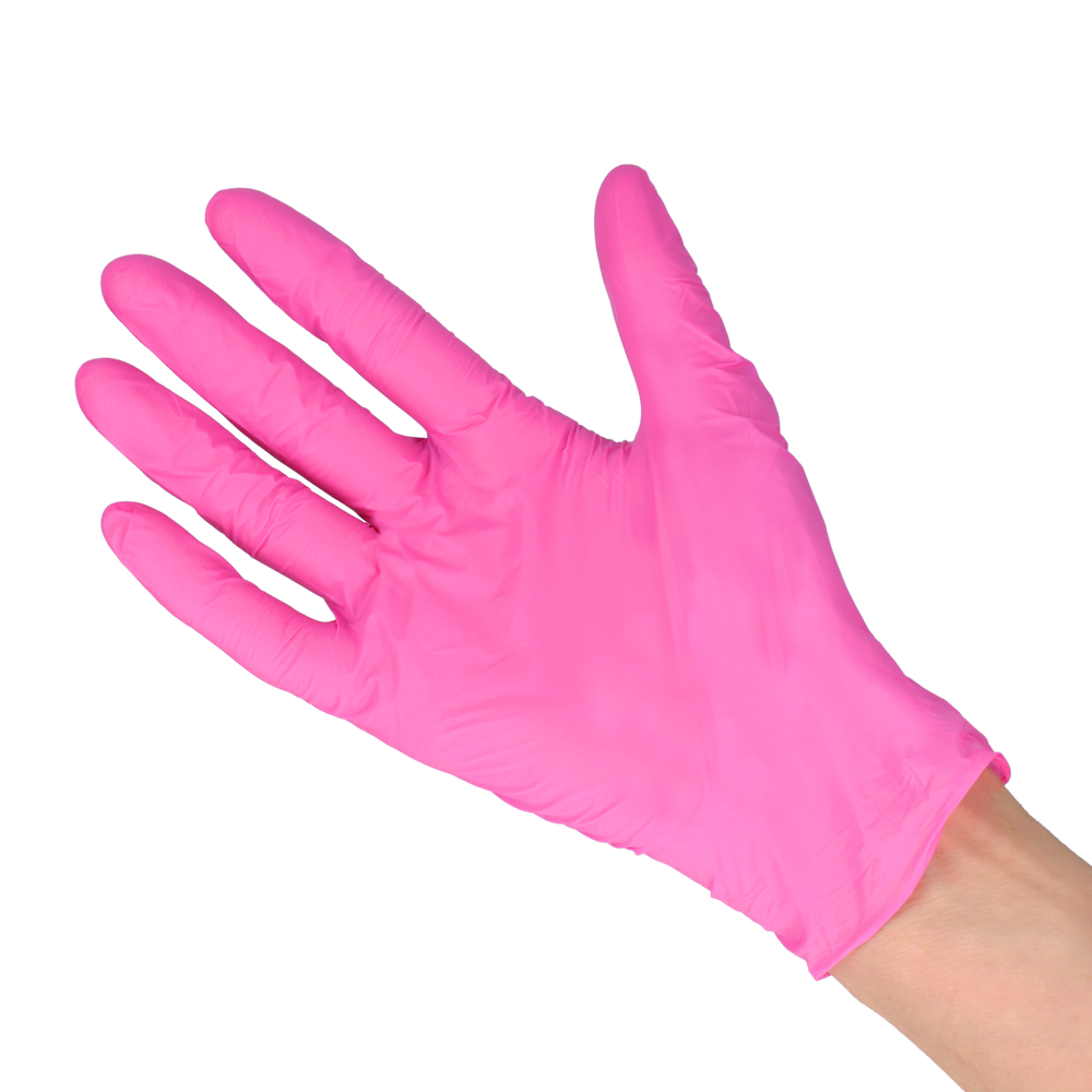 Zarys Easy Care Rosa Nitril-Handschuhe S 100 Stück.