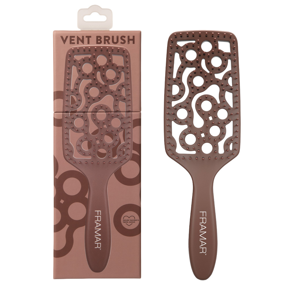 Framar Vent Chocolate – Durchbrochene Bürste zum Trocknen und Kämmen, schokoladenbraun