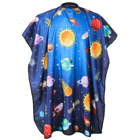 Poniks Friseurumhang für Kinder - Weltraumabenteuer 135 x 100 cm