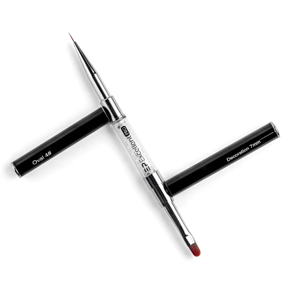 Excellent Pro 2-in-1-Pinsel mit Zirkonia, oval, Nr. 4, Deco, 7 mm