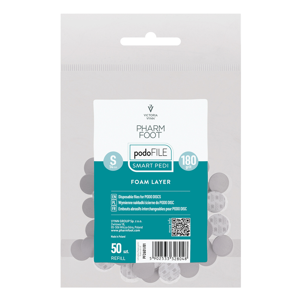 Pharm Foot Podo File Foam Layer 180 S Ersatz-Schleifpads für Podo Disc 50 Stück. - Nachfüllbeutel