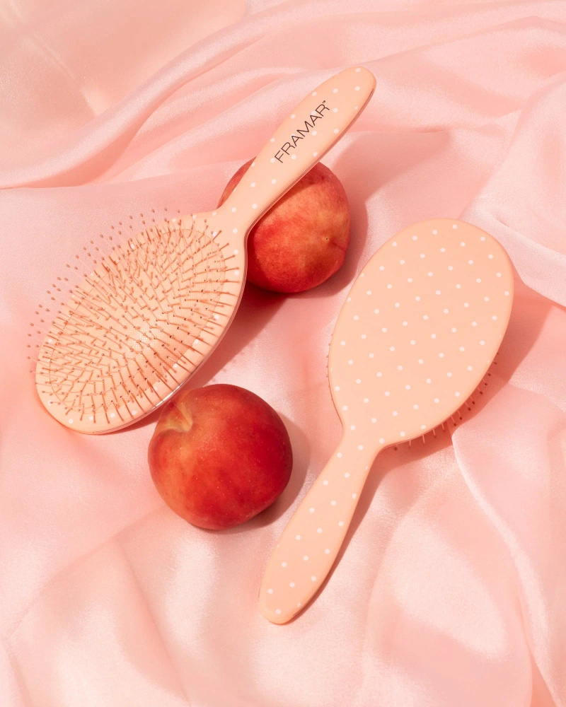 Framar Peach Please Dottie Entwirrungsbürste mit pfirsichfarbenen Punkten