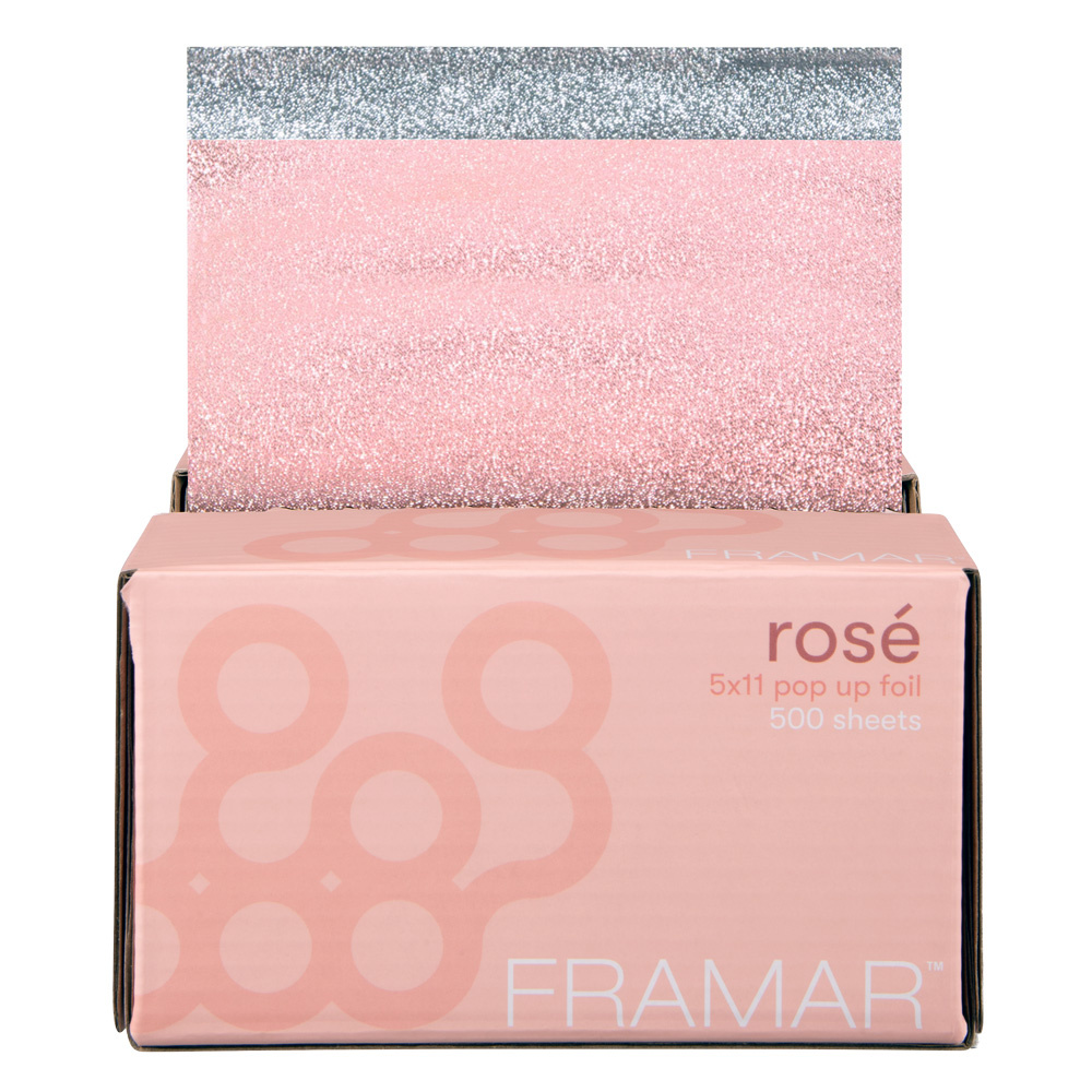 Framar Rose All Day Geriffelte Friseurfolie in Bögen, 500 Stück