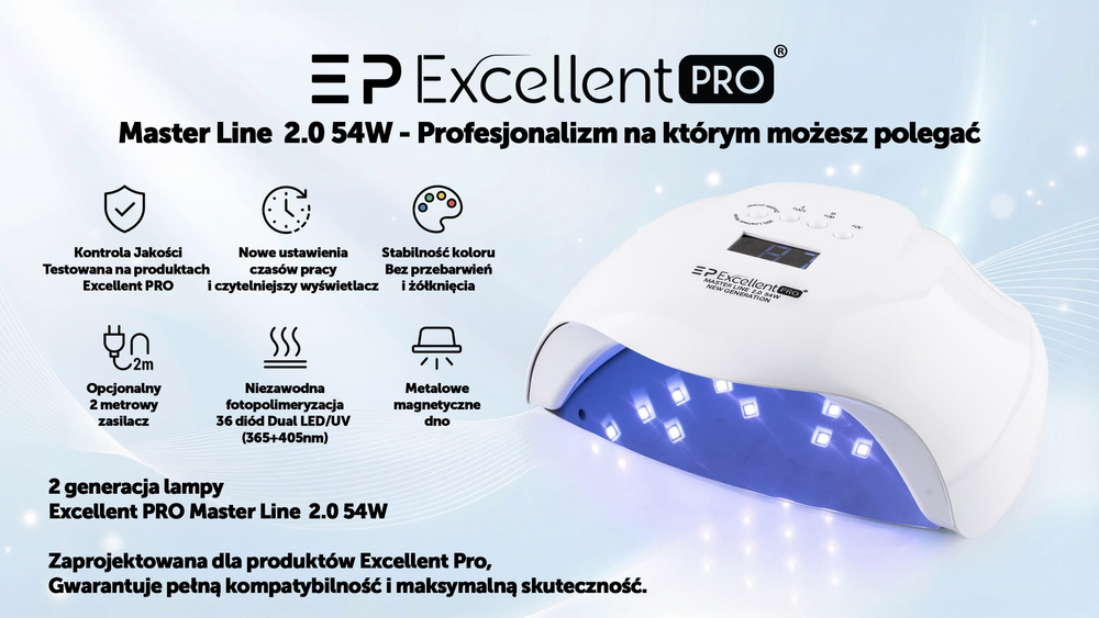 Excellent Pro Nagellampe 54 W Master Line 2.0, weiß
