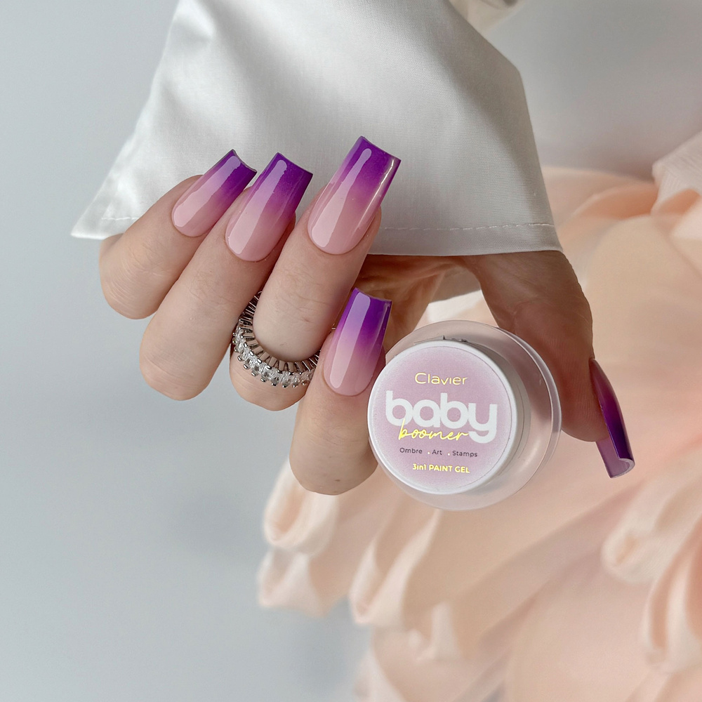 Clavier Baby Boomer 3-in-1-Gel Ombre Art Stamps R12 Plum 3 g