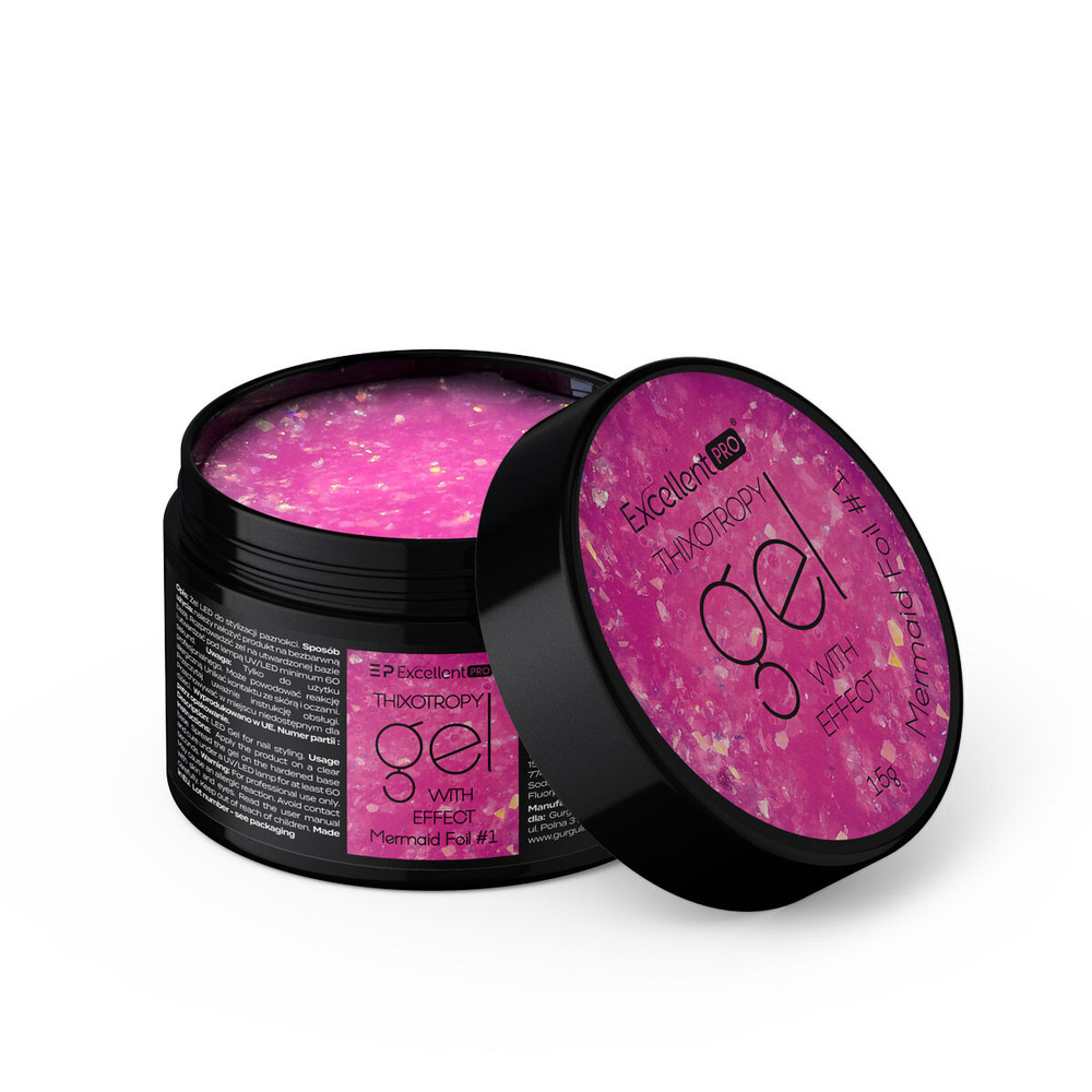 Excellent PRO Thixotropie Gel mit Effekt Meerjungfrau Folie 1 Nagelgel 15g