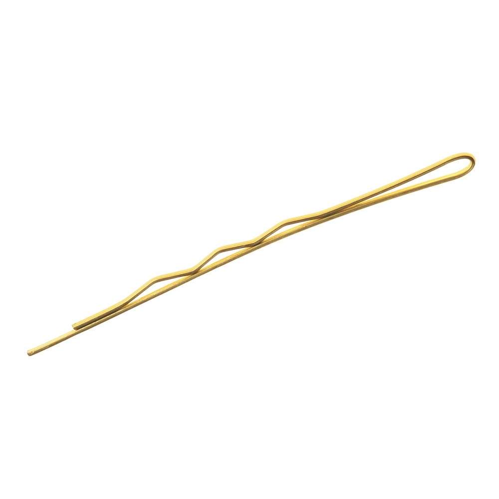 Iza Haarklammern ohne Kugeln, goldfarben, 60 mm, 100 Stück