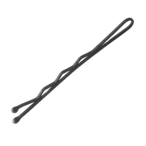 Mattschwarze kurze Crimpstifte mit zwei Kugeln 50mm 100 Stück.