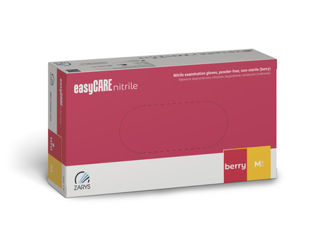 Zarys Pflegeleichte himbeerfarbene Nitrilhandschuhe M 100 Stk.