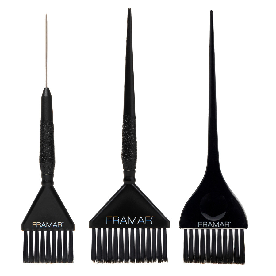 Framar Schwarzes Färbepinsel-Set 3tlg.