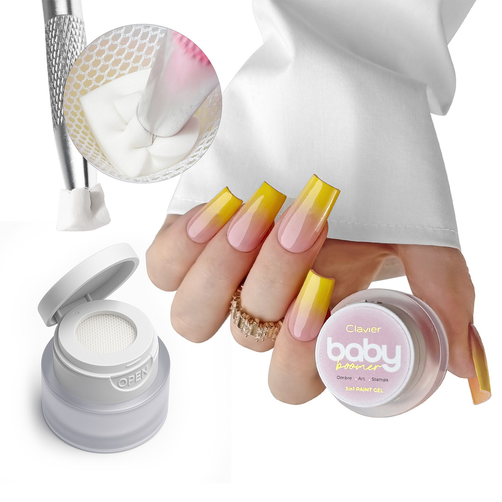 Clavier Baby Boomer Gel 3-in-1 Ombre Art Stamps R06 Lemon 3 g
