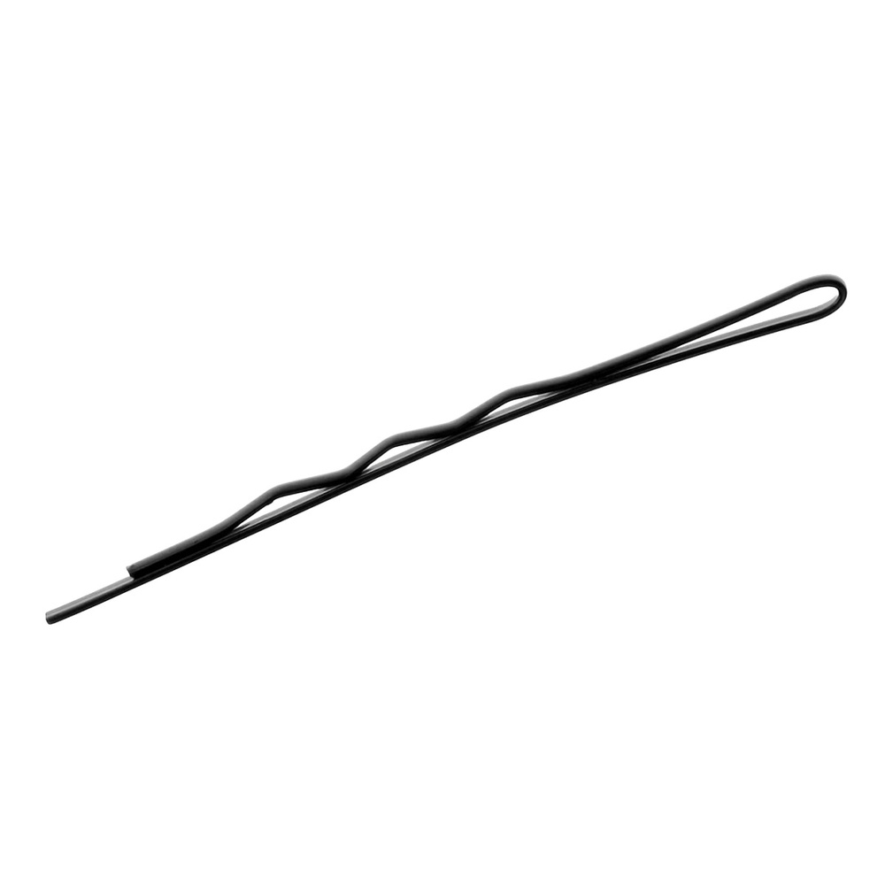 Iza Haarklammern ohne Kugeln, schwarz, 60 mm, 100 Stück