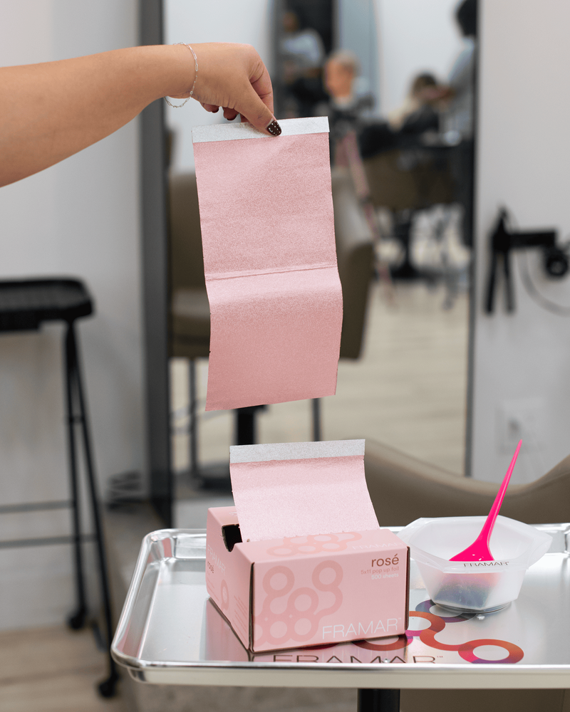 Framar Rose All Day Geriffelte Friseurfolie in Bögen, 500 Stück