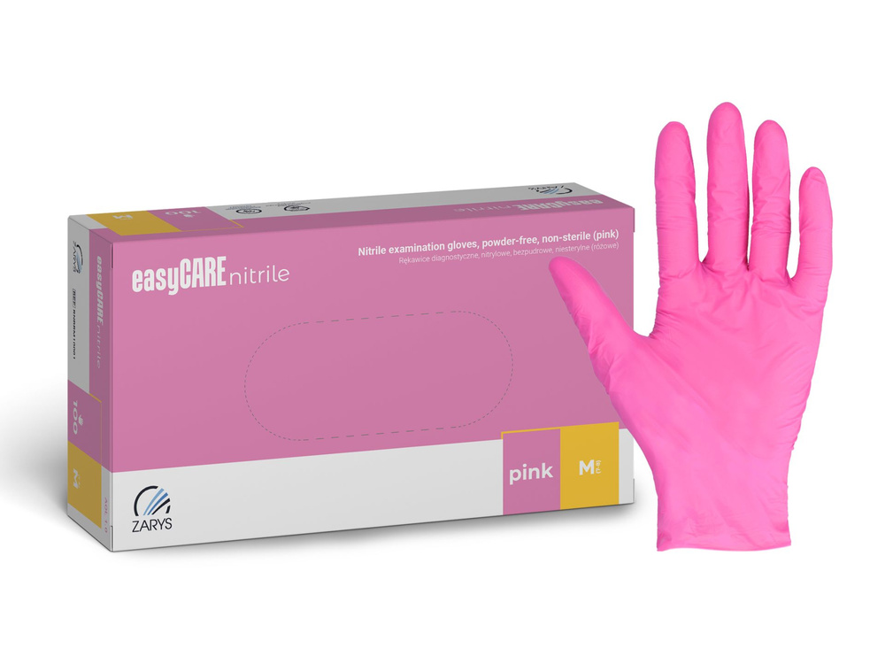 Zarys Easy Care Rosa Nitril-Handschuhe M 100 Stk.
