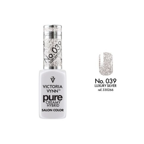 VICTORIA VYNN 039 Reiner cremiger Hybrid-Lack Luxus Silber Creme Hybrid-Lack 8ml