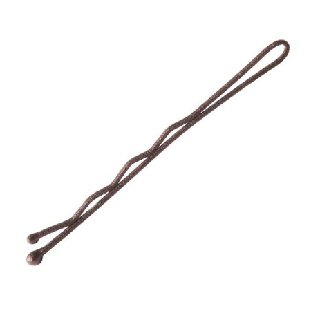 Braune, matte, kurze, gekräuselte Pins mit zwei Kugeln 50mm 100 Stück. 