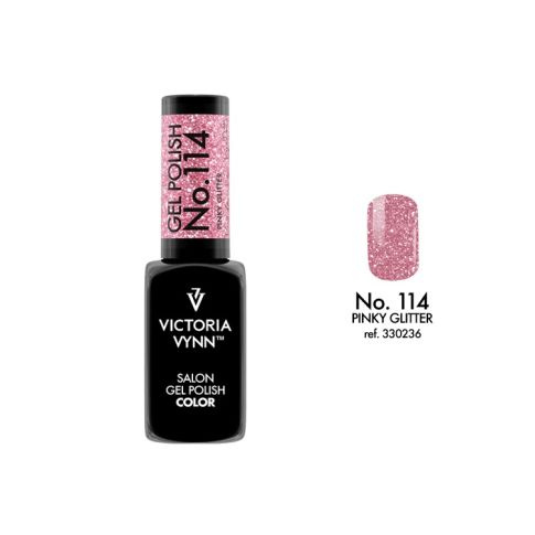 VICTORIA VYNN 114 Gel Polish Farbe Rosa Glitter Hybrid Lack 8ml