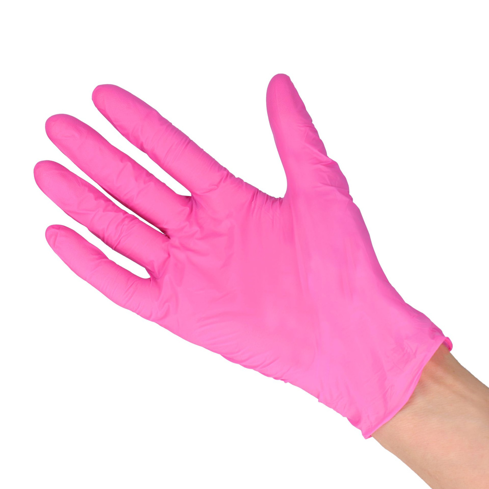 Zarys Easy Care Rosa Nitril-Handschuhe L 100 Stück.