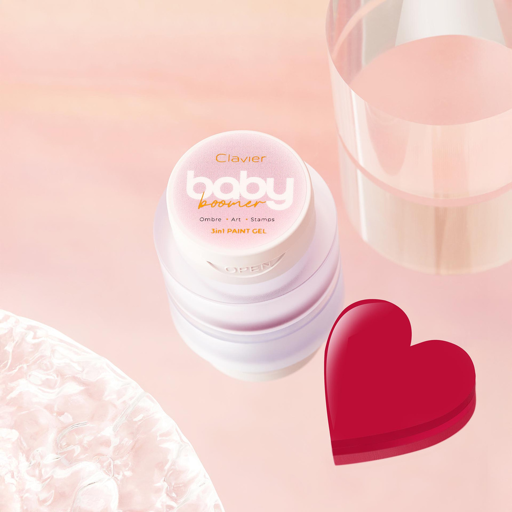 Clavier Baby Boomer Paint Gel 3-in-1 Ombre Art Stamps R02 Strawberry 3 g