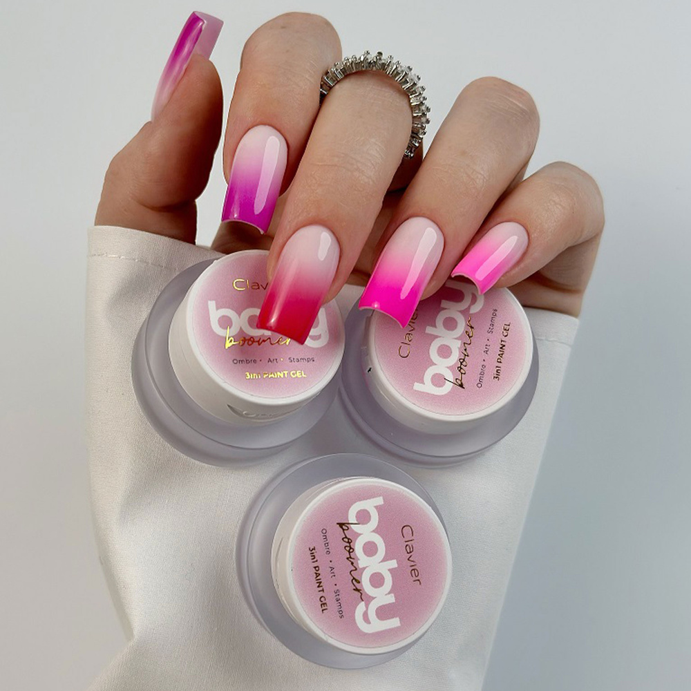 Clavier Baby Boomer Paint Gel 3-in-1 Ombre Art Stamps R02 Strawberry 3 g