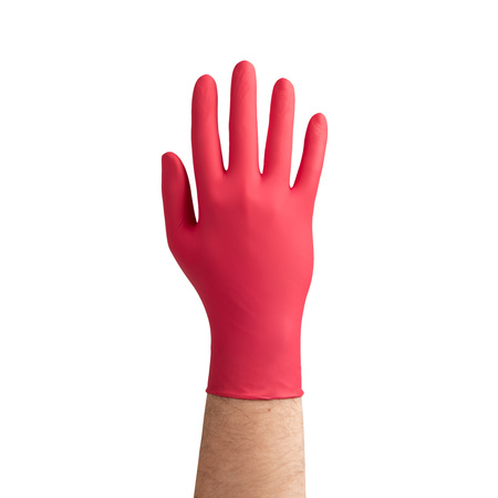 Zarys Pflegeleichte himbeerfarbene Nitrilhandschuhe L 100 Stk.