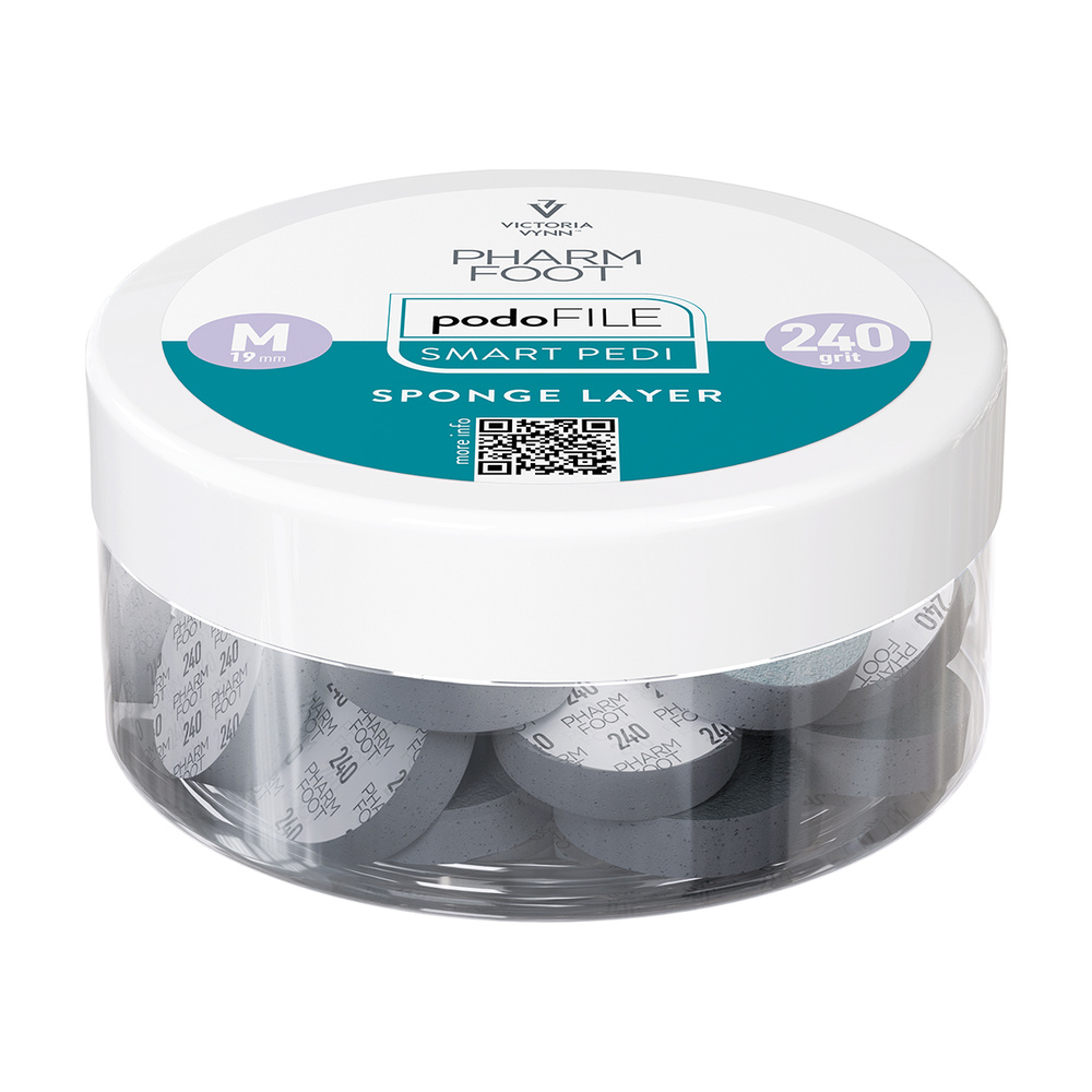 Pharm Foot Podo File Sponge Layer 240 M Ersatz-Schleifpads für Podo Disc 25 Stück. - Gefäß