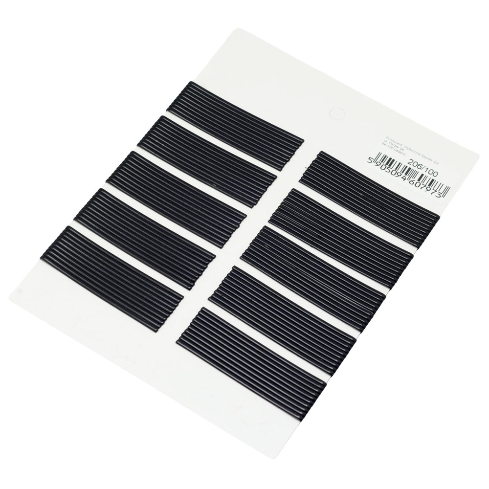Iza Haarklammern ohne Kugeln, schwarz, 60 mm, 100 Stück