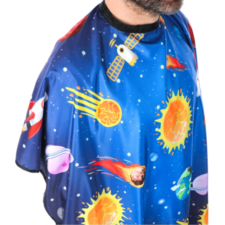 Poniks Friseurumhang für Kinder - Weltraumabenteuer 135 x 100 cm