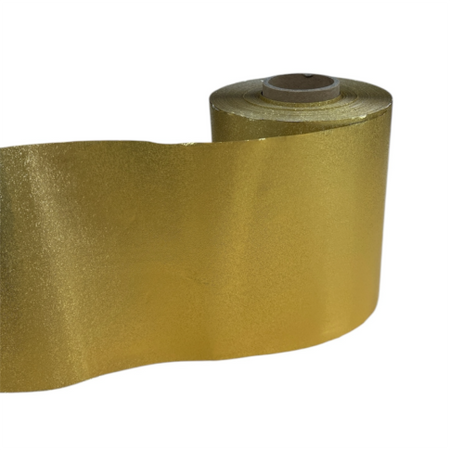 Aluminium-Frisierfolie Gold geriffelt mit Zuführung 100 Meter 