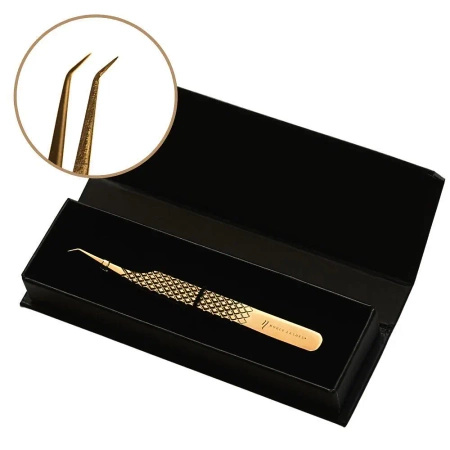 Noble Lashes Wimpernverlängerung Pinzette Noble Gold PRO 3