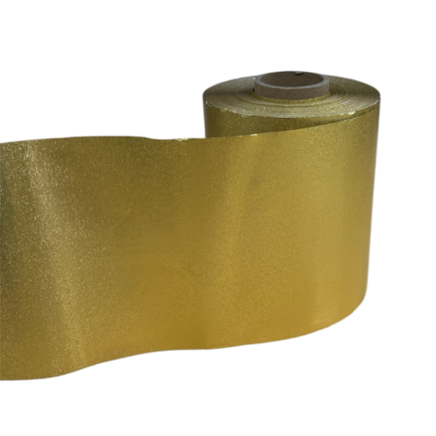 Aluminium-Frisierfolie Gold geriffelt mit Zuführung 100 Meter