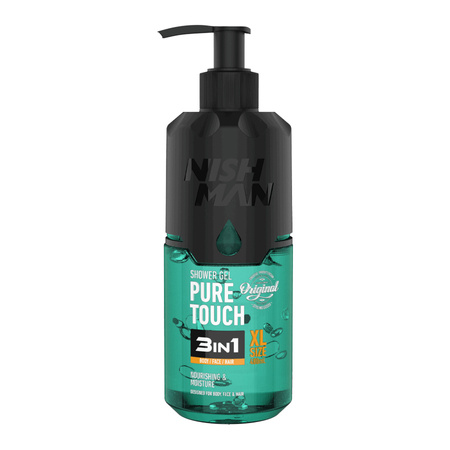 Nishman Duschgel Pure Touch 3-in-1 Duschgel für Körper, Gesicht und Haar 480 ml