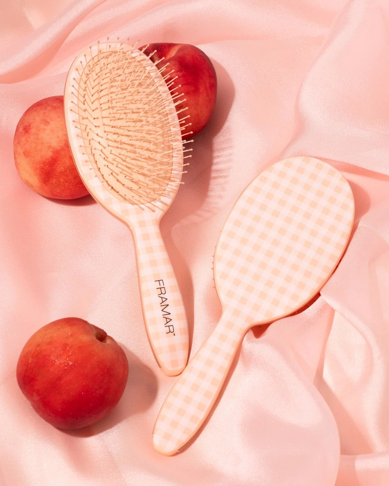 Framar Peach Please Belle Entwirrungsbürste mit pfirsichfarbenem Karomuster