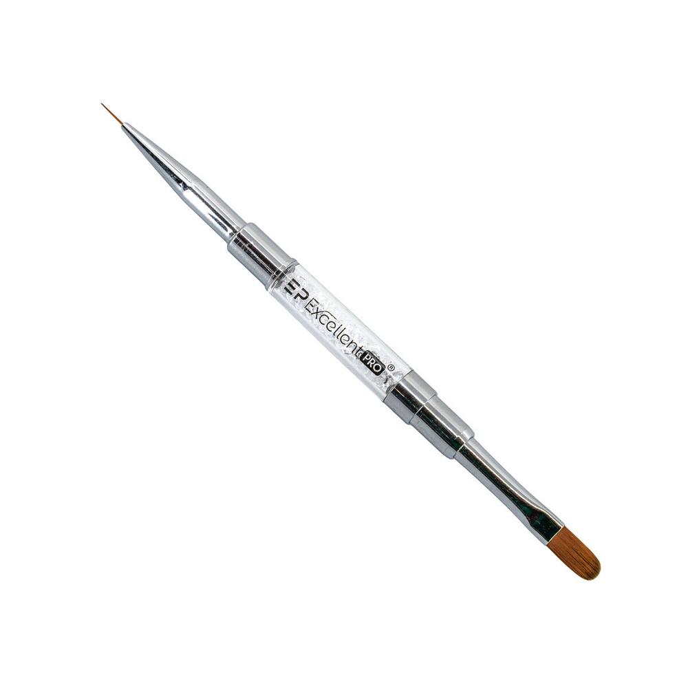 Excellent PRO Nailart Pinsel 2in1 mit Zirkoniumdioxid Longbrush