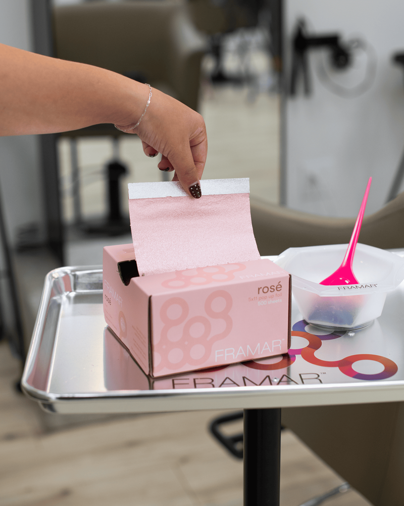 Framar Rose All Day Geriffelte Friseurfolie in Bögen, 500 Stück