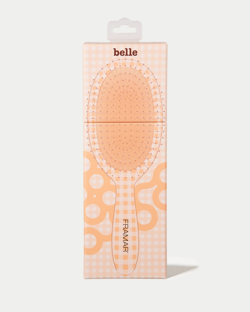 Framar Peach Please Belle Entwirrungsbürste mit pfirsichfarbenem Karomuster